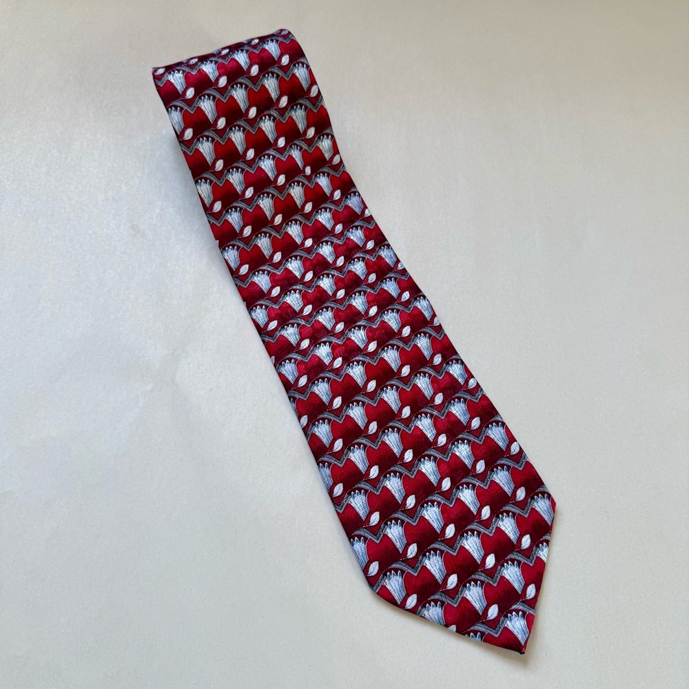 Ermenegildo Zegna Red Silk Floral Tie Made in Italy